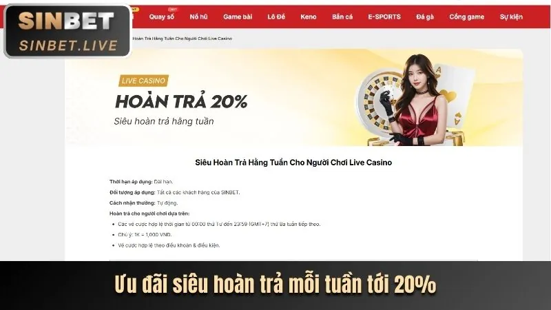 Ưu đãi nạp tiền mỗi tuần